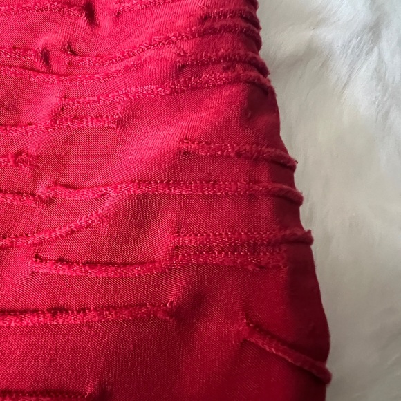Symmetrical Red Stretchy Dress. Size Small. - Picture 3 of 3